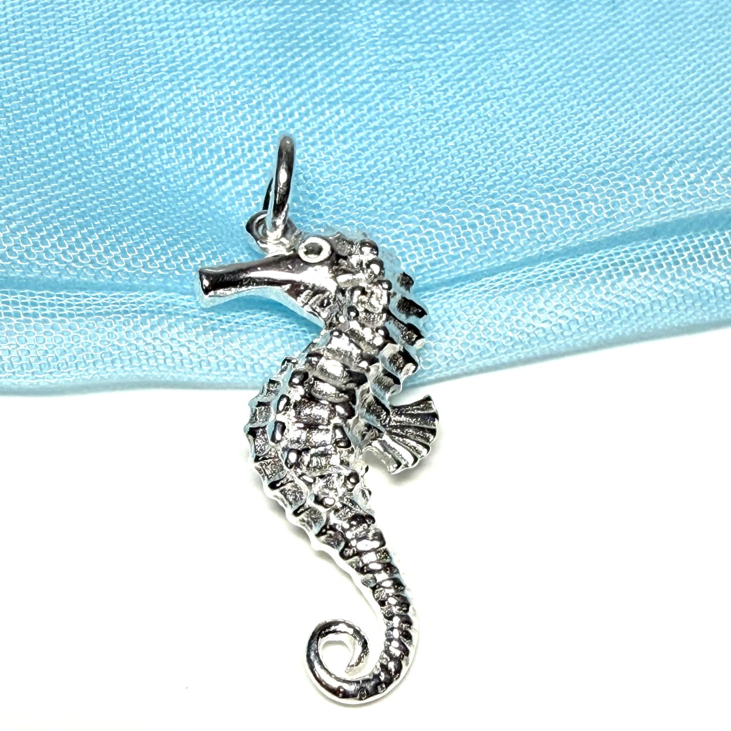 Seahorse Shaped Charm Sterling Silver