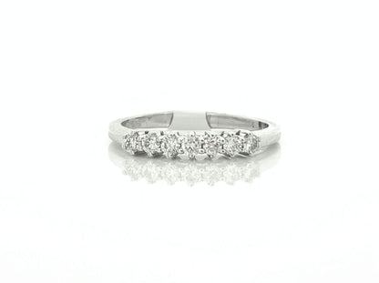 Seven stone claw set eternity ring diamond white gold 27 points