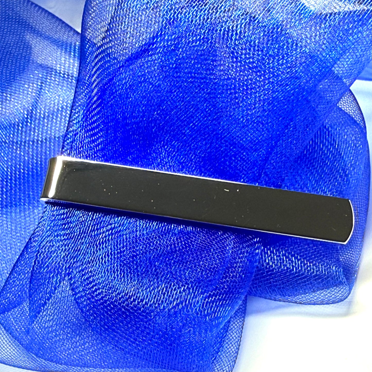 Small Short Tie Bar Silver Plated Skinny Tie Slide Clip