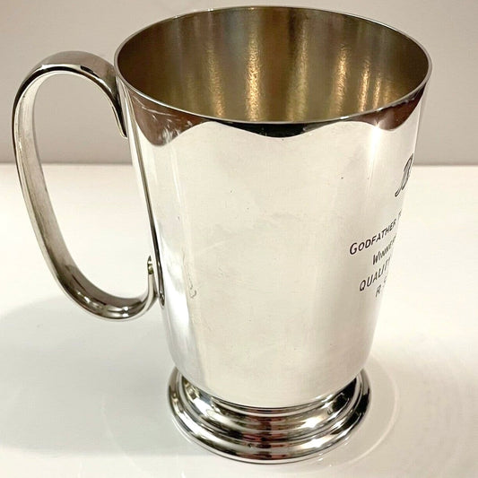Silver Plated Cup Mug Goblet With Handle