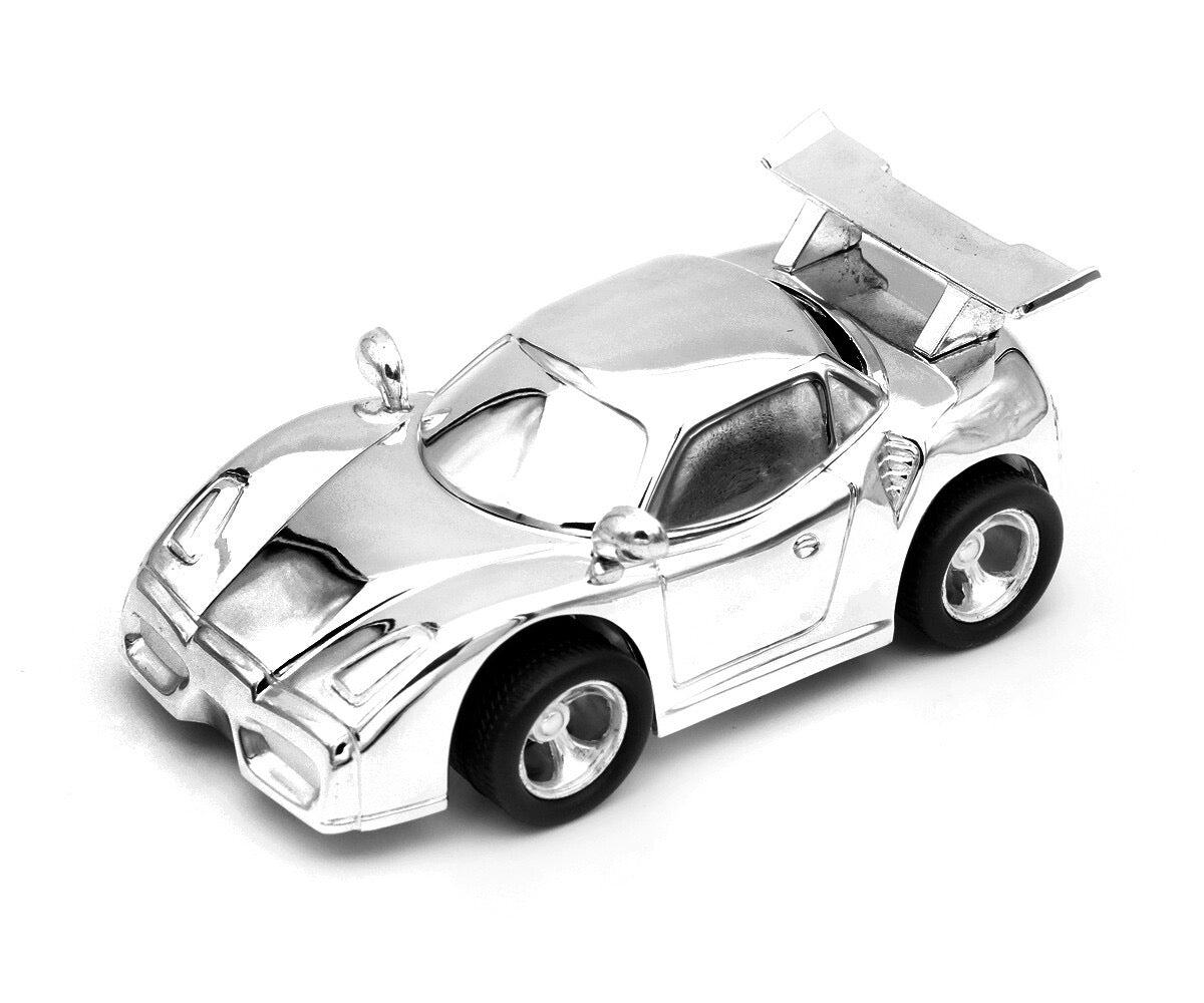 Silver Plated Racing Car Money Box Christening Gift