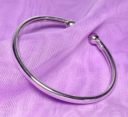 Sterling silver baby's torque bangle