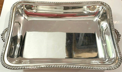 Silver plated serving tray with handles 10.5 inches x 7.5 inches - Pre Loved