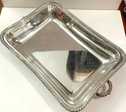 Silver plated serving tray with handles 10.5 inches x 7.5 inches - Pre Loved