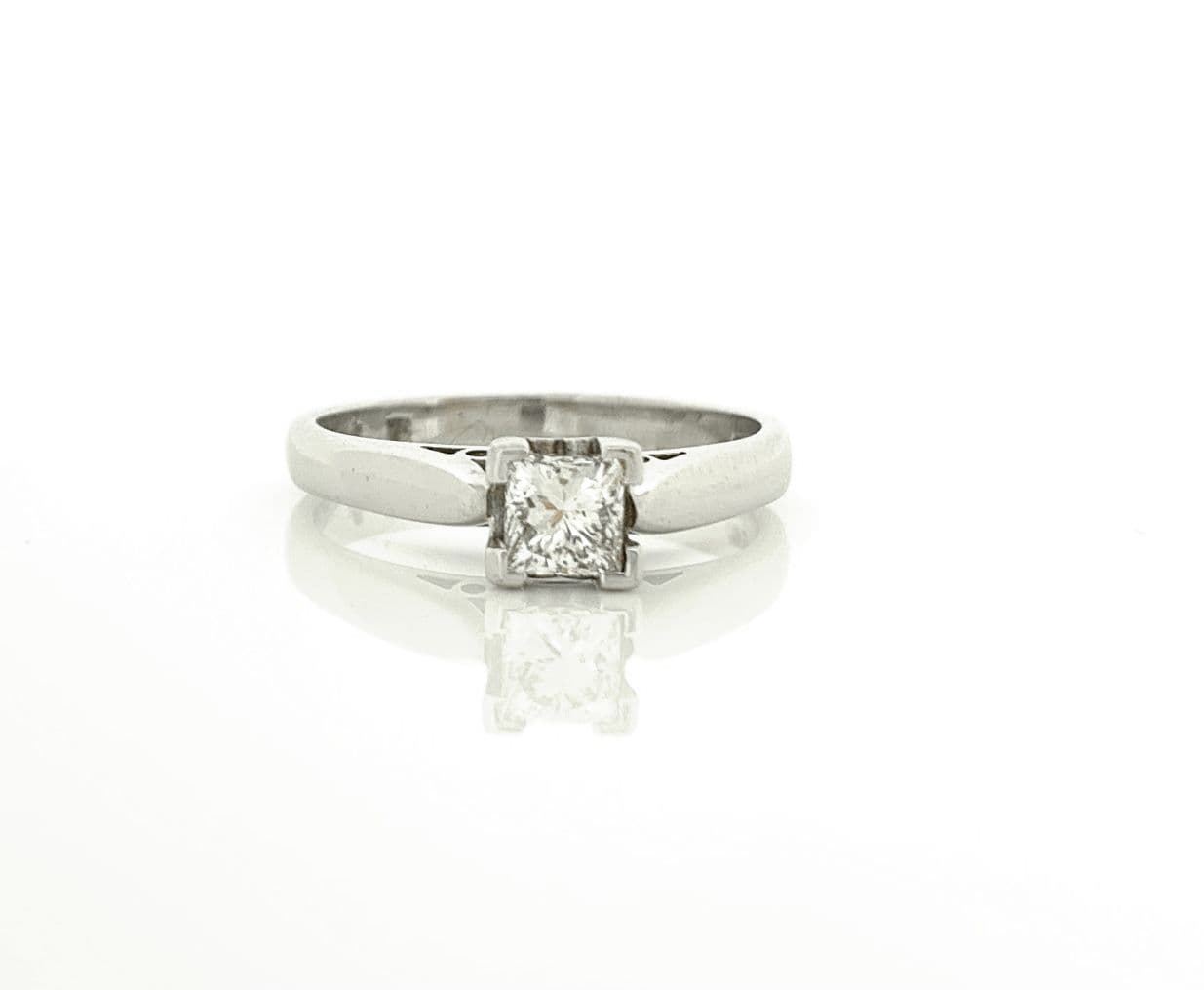 Platinum Six Claw Diamond Single Stone Engagement Ring 25 points
