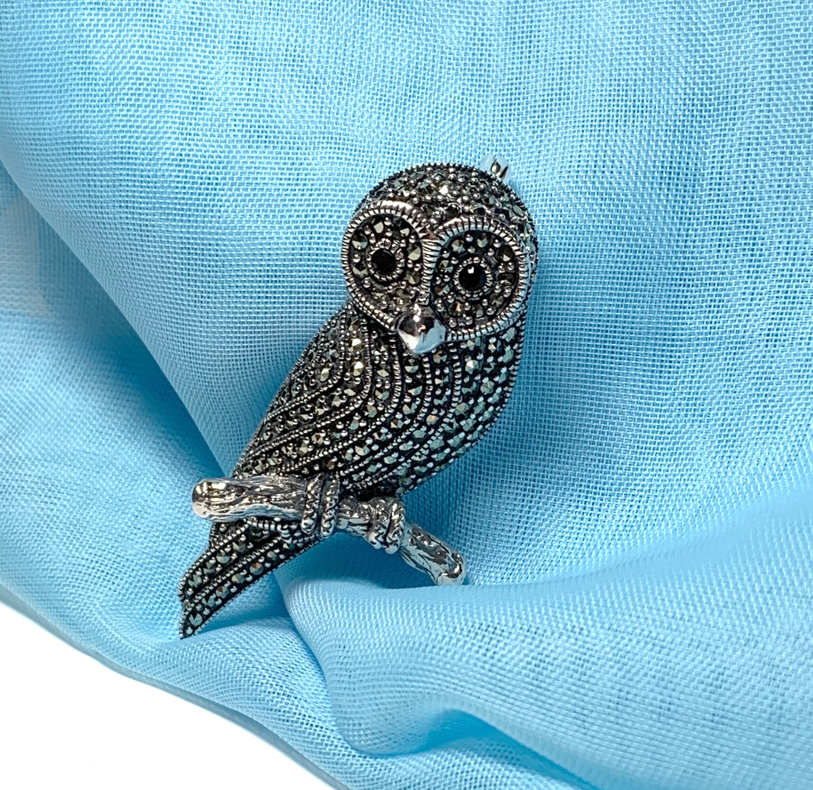 Silver top Owl Brooch Wearing Crown