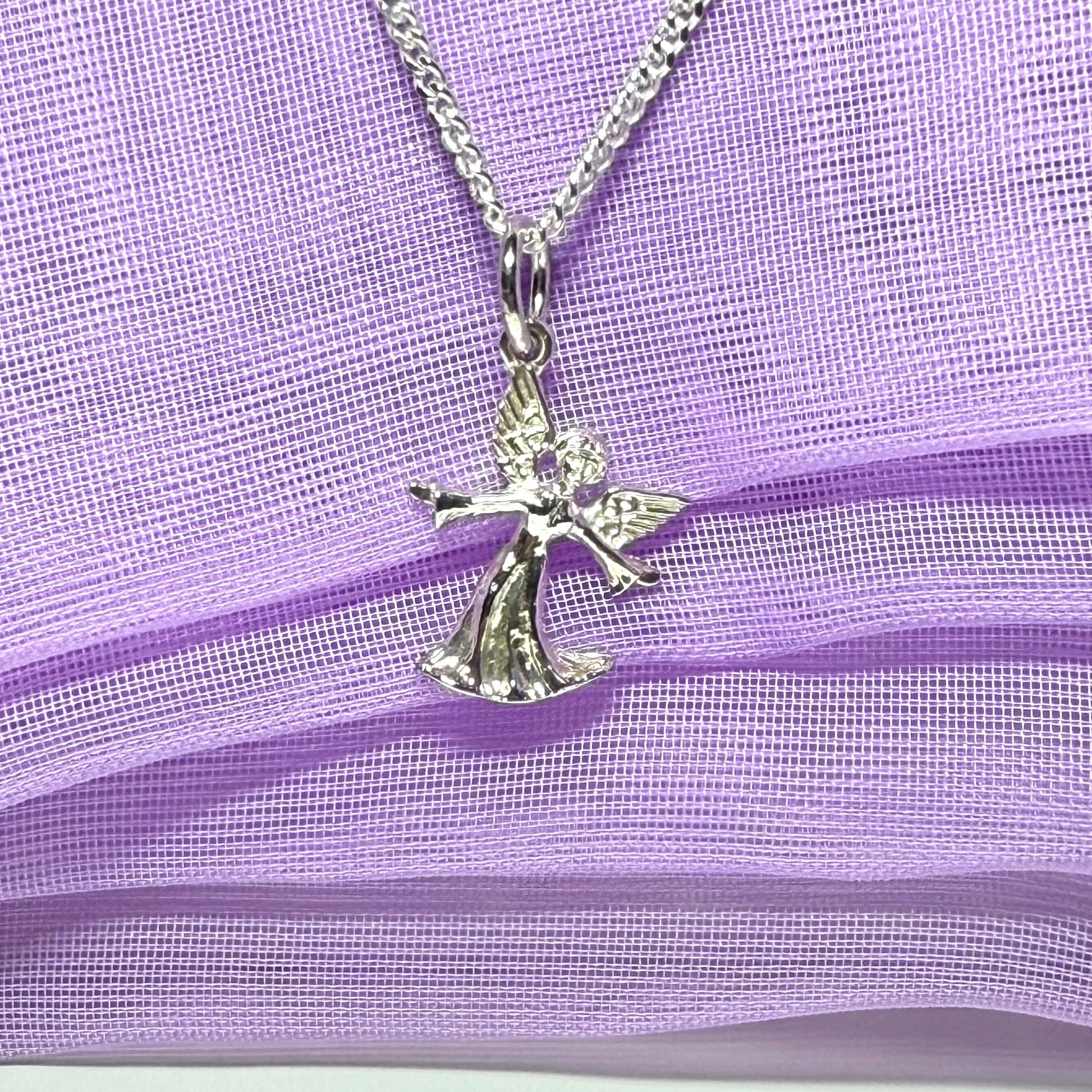 Small Angel Charm Sterling Silver Necklace Pendant