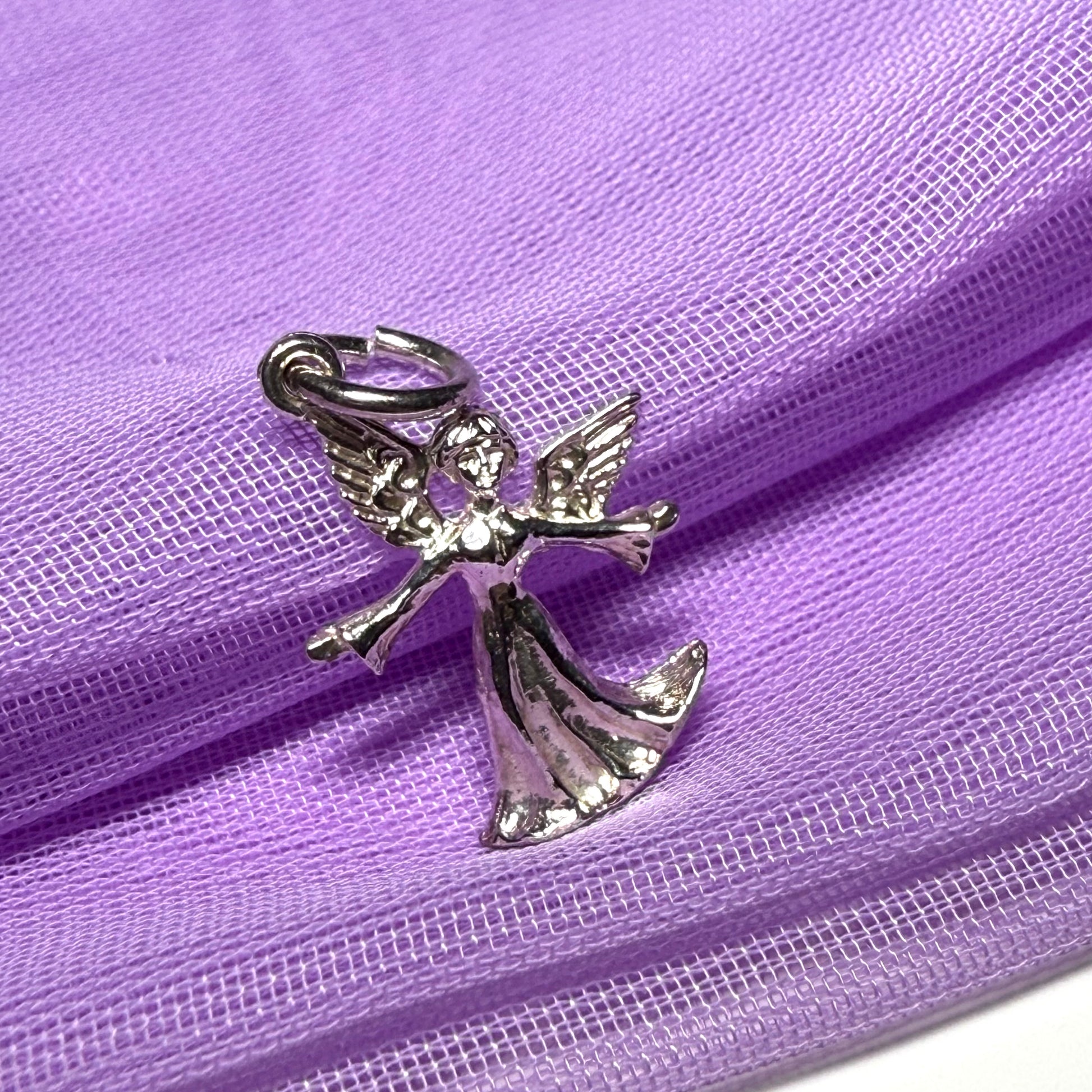 Small Angel Charm Sterling Silver Charm