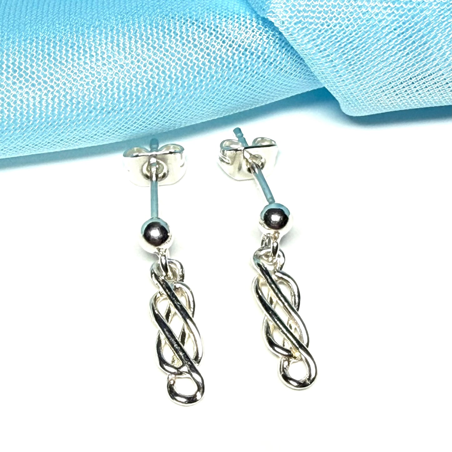 Ladies Celtic drop earrings sterling silver