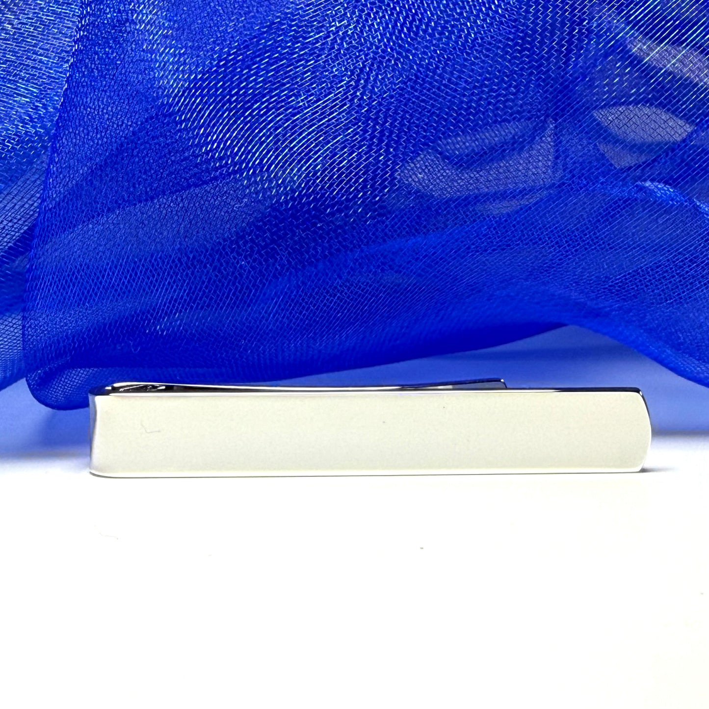 Small Short Tie Bar Silver Plated Skinny Tie Slide Clip