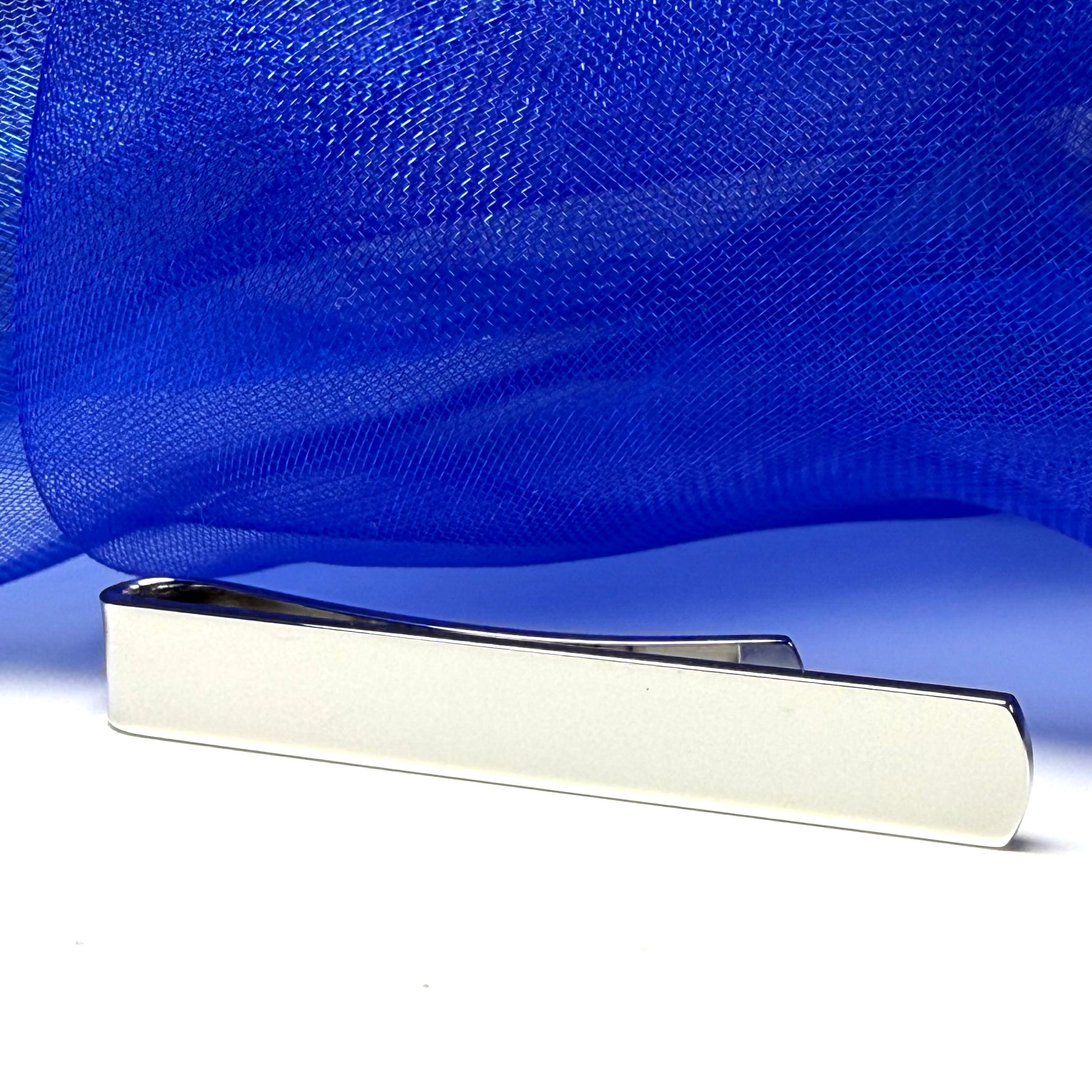 Small Short Tie Bar Silver Plated Skinny Tie Slide Clip