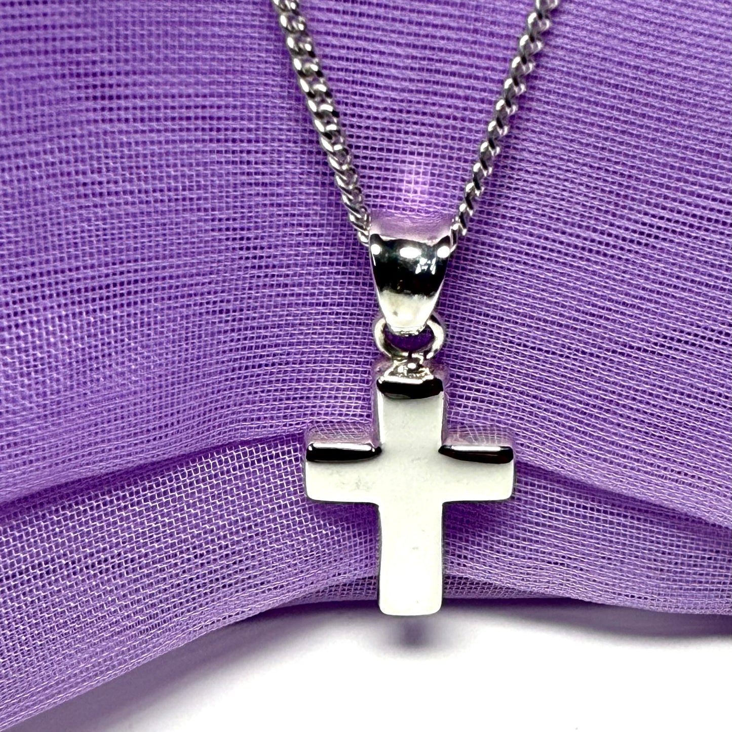 Small cross sterling silver plain polished