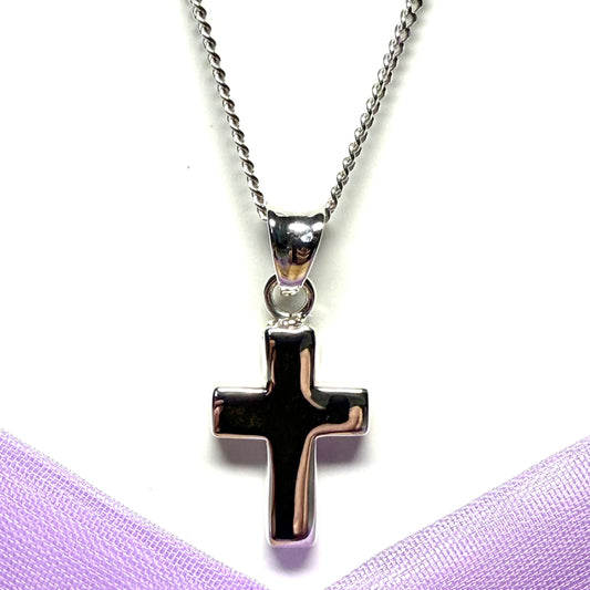 Small cross sterling silver plain polished