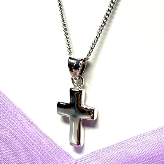 Small cross sterling silver plain polished