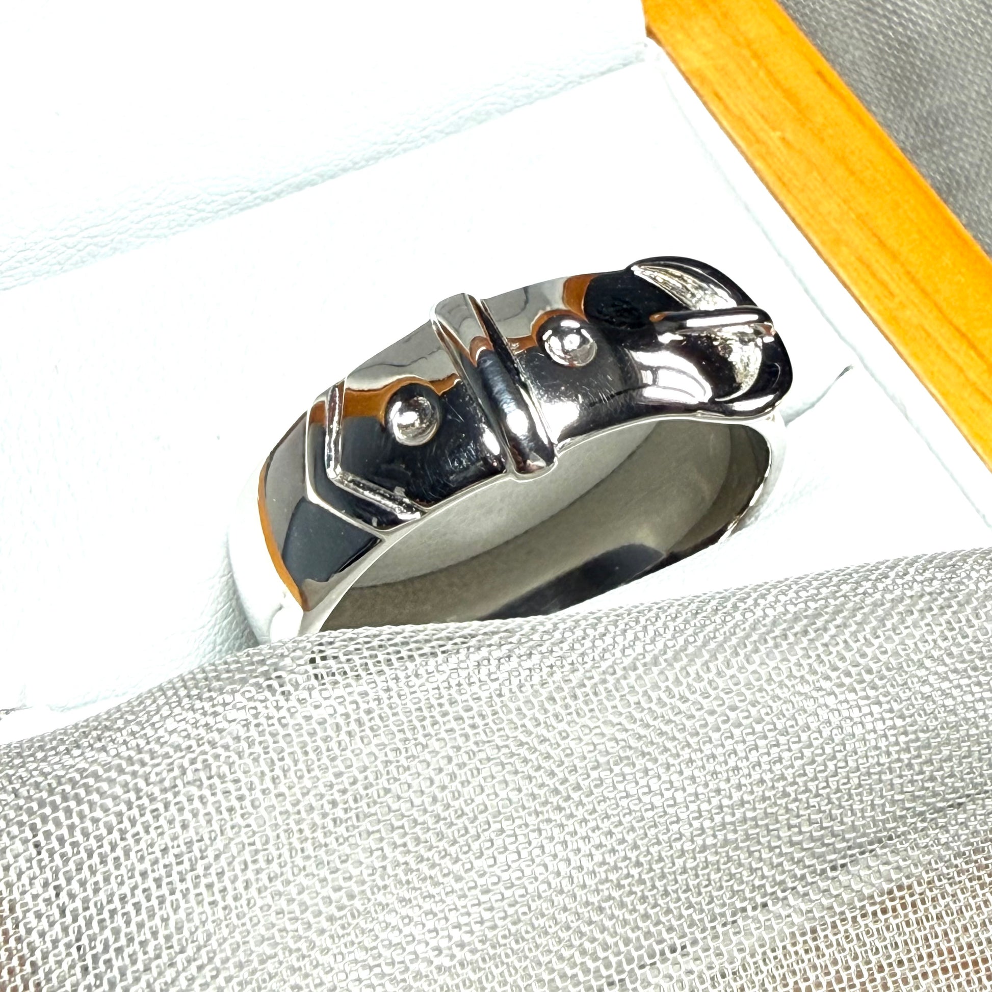 Sold buckle ring sterling silver men’s polished