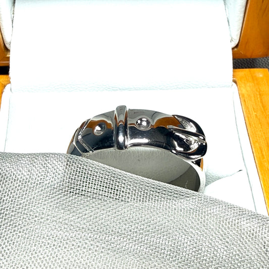 Sold buckle ring sterling silver men’s polished
