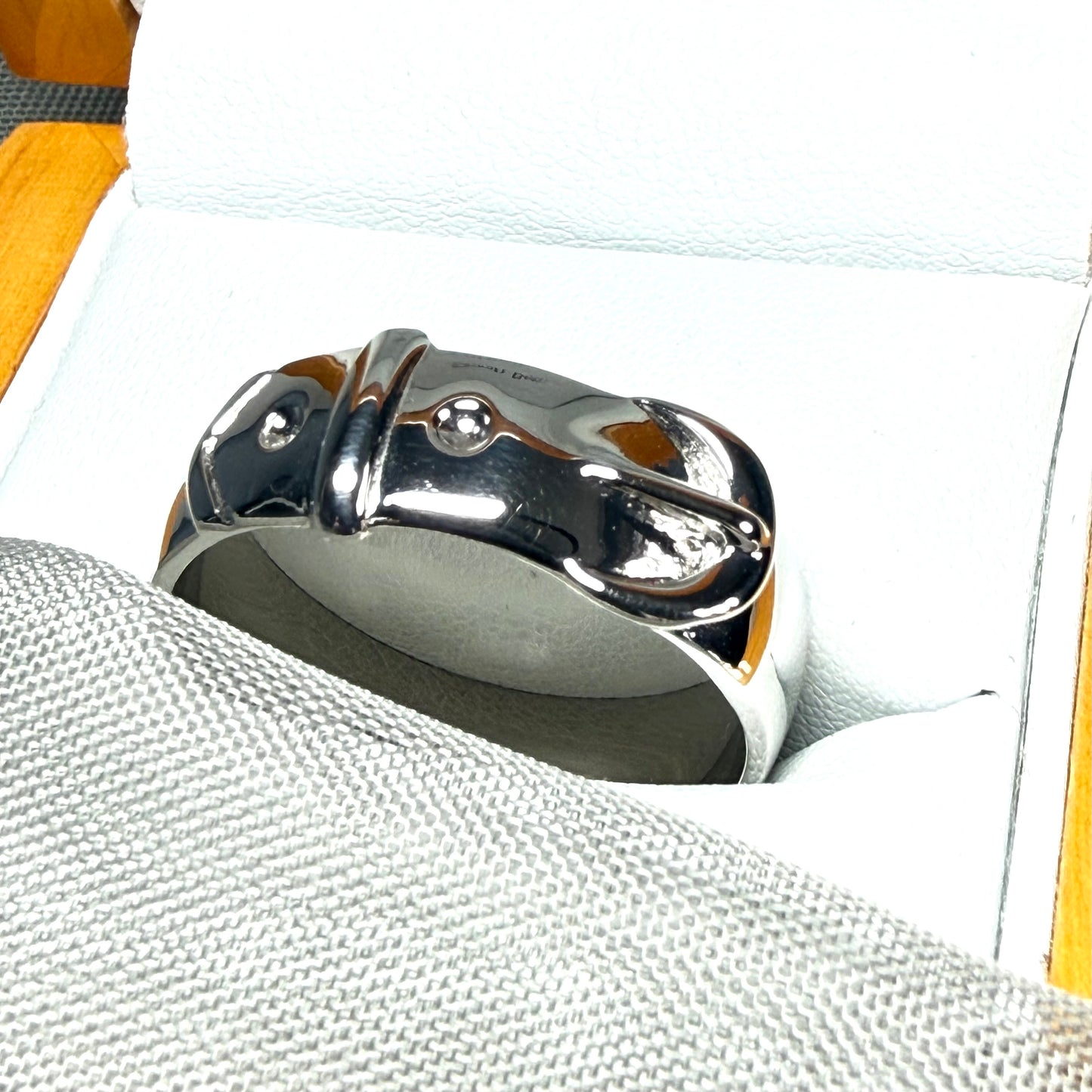 Sold buckle ring sterling silver men’s polished