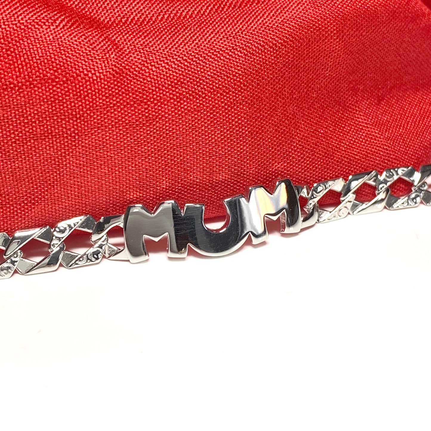 Solid Sterling Silver Mum Curb Bracelet