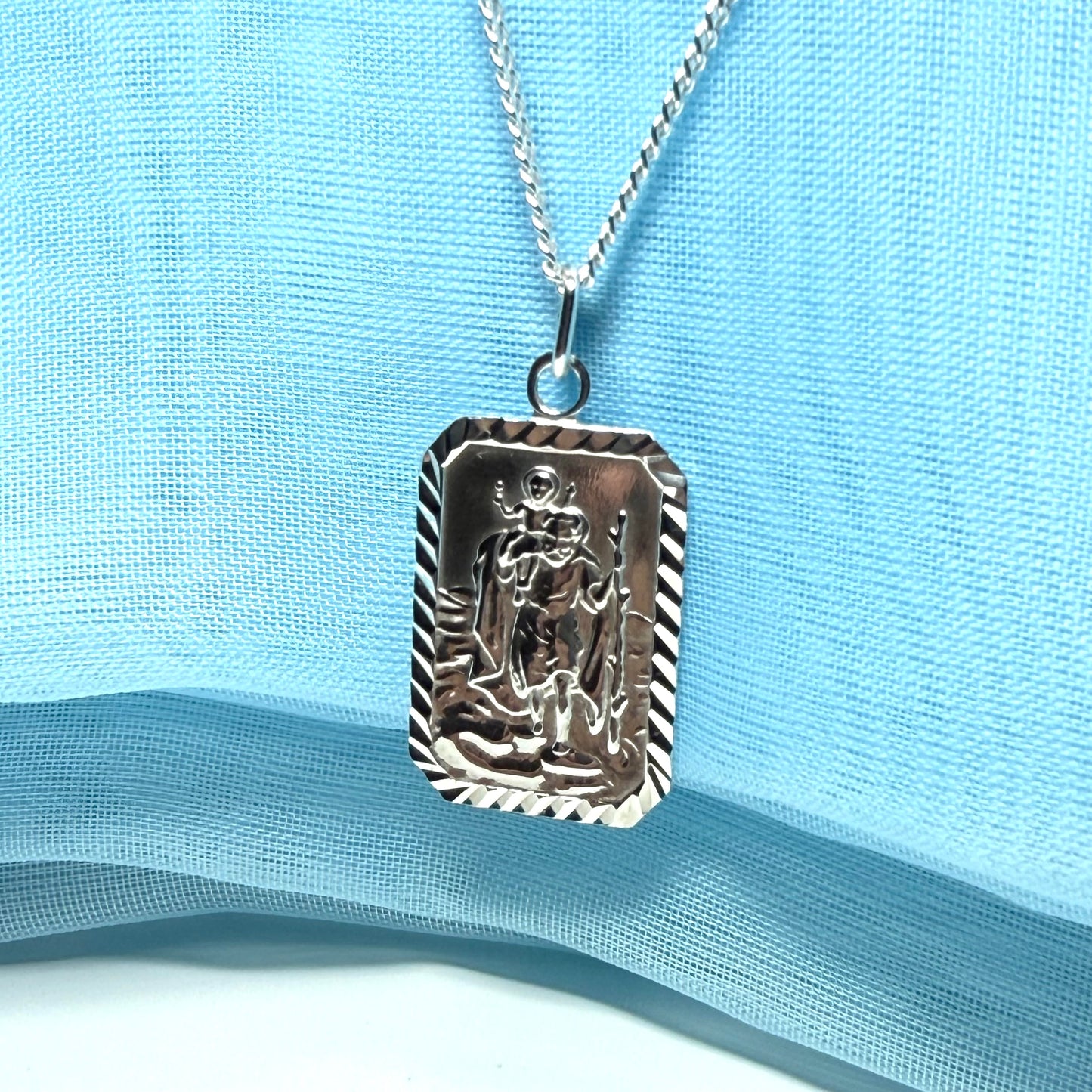 Solid St. Christopher and chain