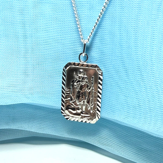 Solid St. Christopher and chain