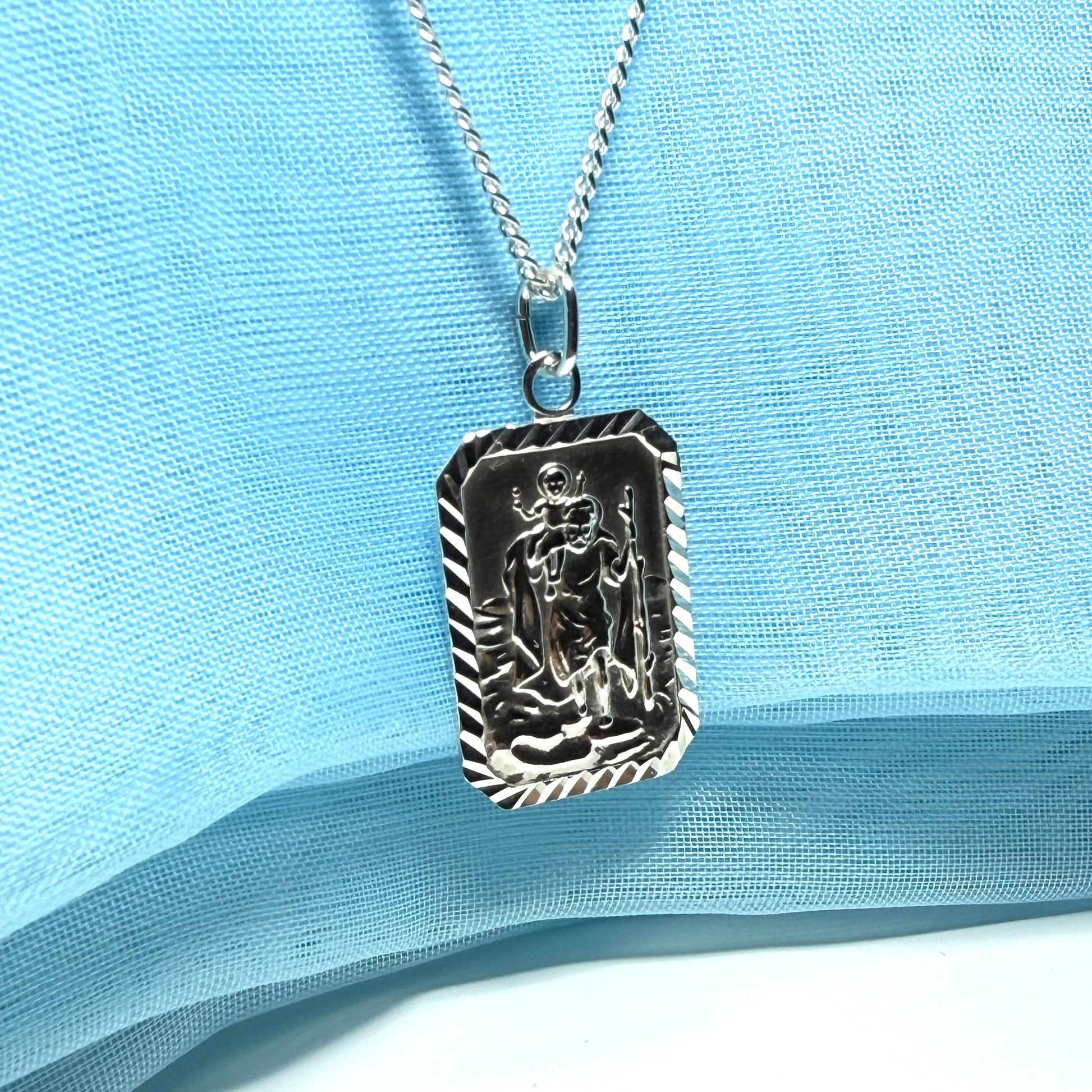 Solid St. Christopher with a chain