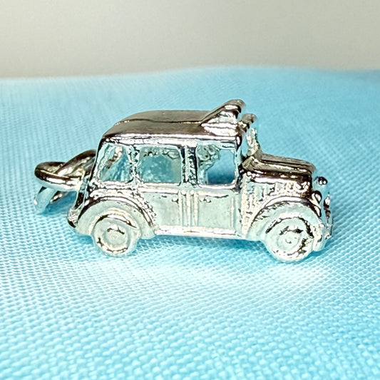 Sterling Silver London Taxi Solid Charm