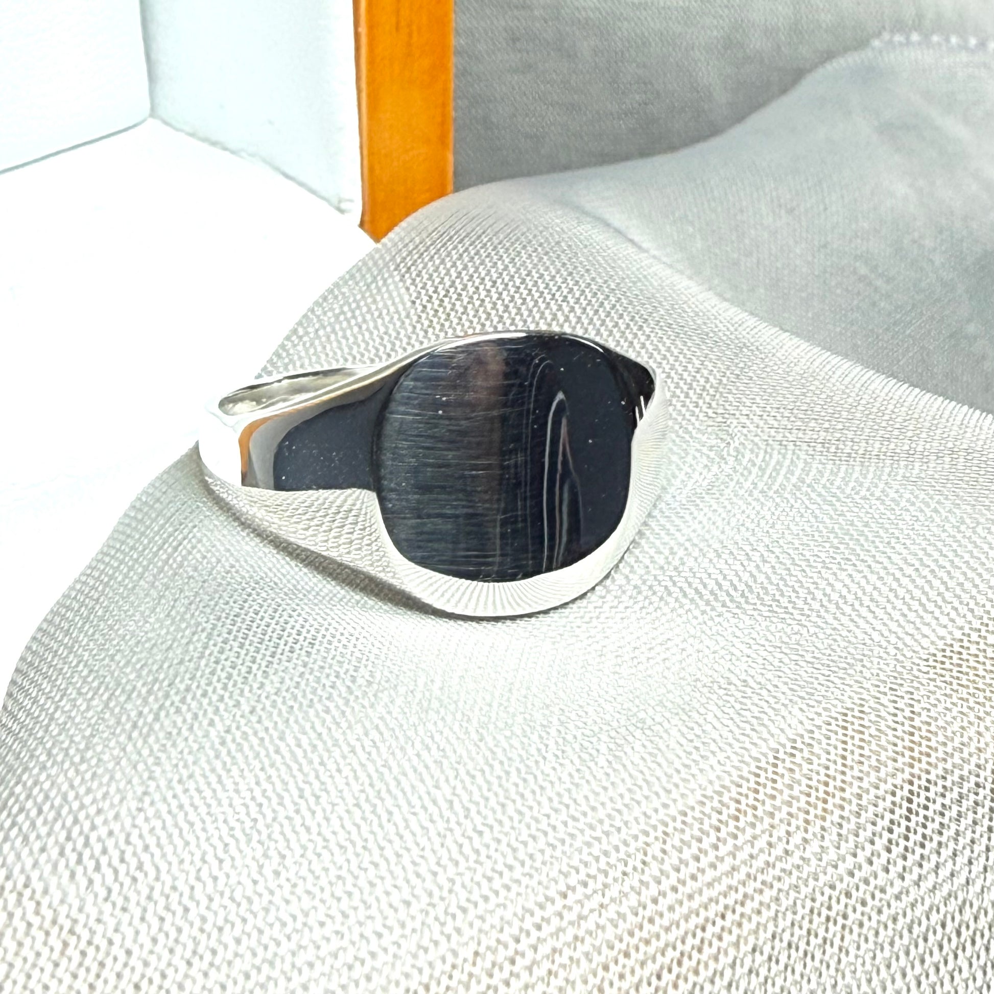 Sterling Silver men’s rounded square signet ring