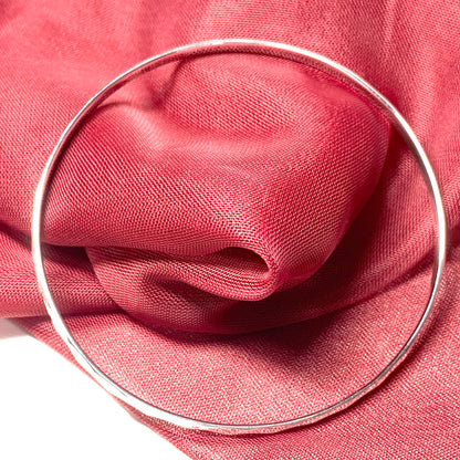 Solid round bangle 3 mm round patterned faceted sterling silver slave