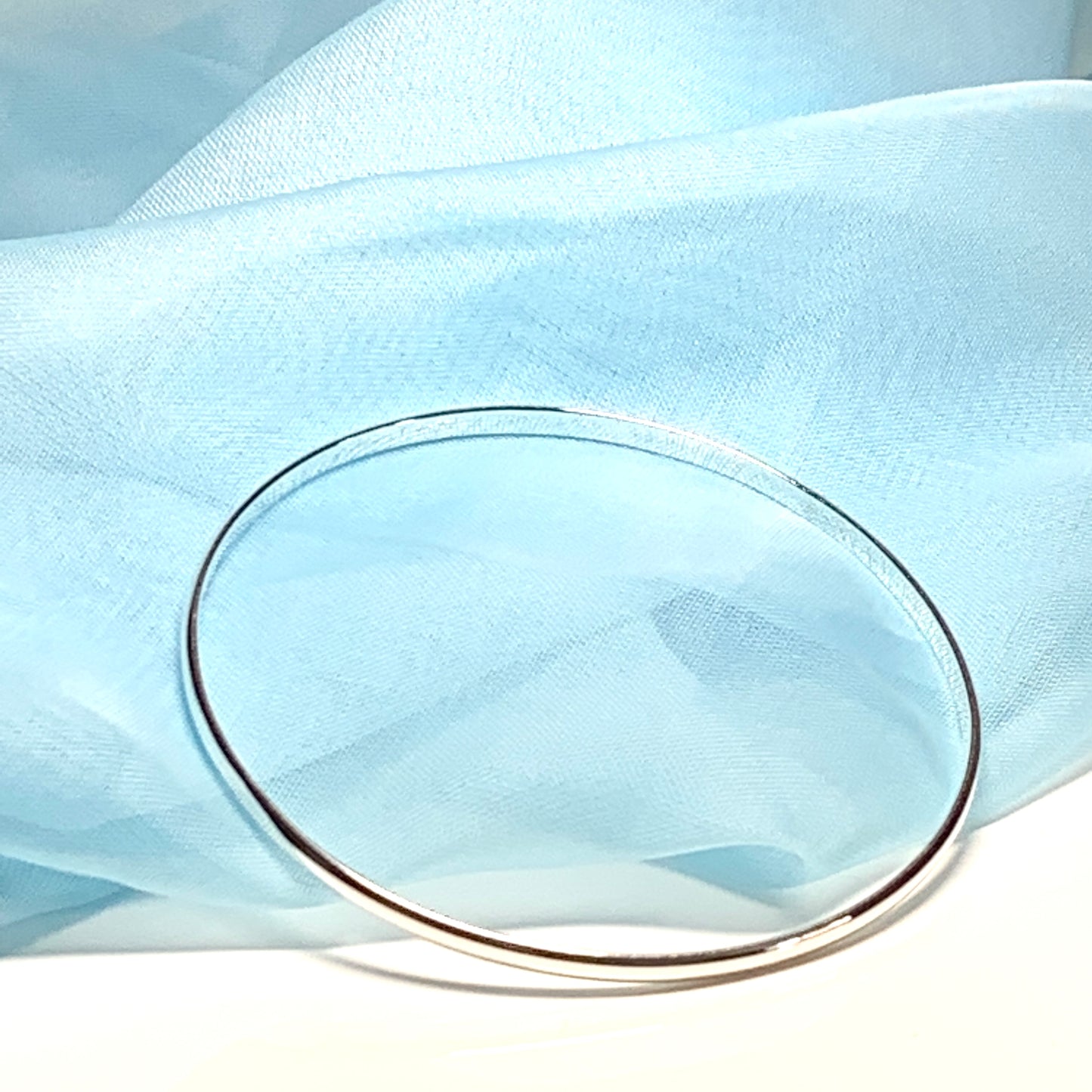 Solid round bangle 3 mm round plain sterling silver polished slave bangle