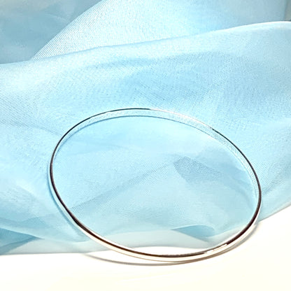 Solid round bangle 3 mm round plain sterling silver polished slave bangle