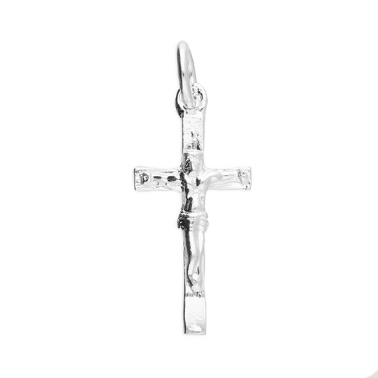 Solid sterling silver crucifix cross necklace