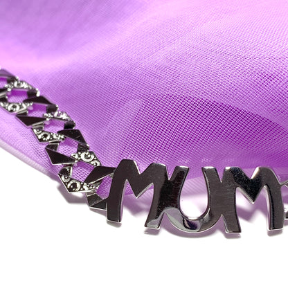 Solid sterling silver mum curb bracelet