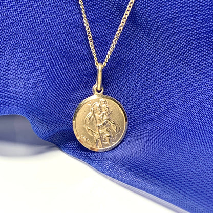 Solid round St. Christopher yellow gold