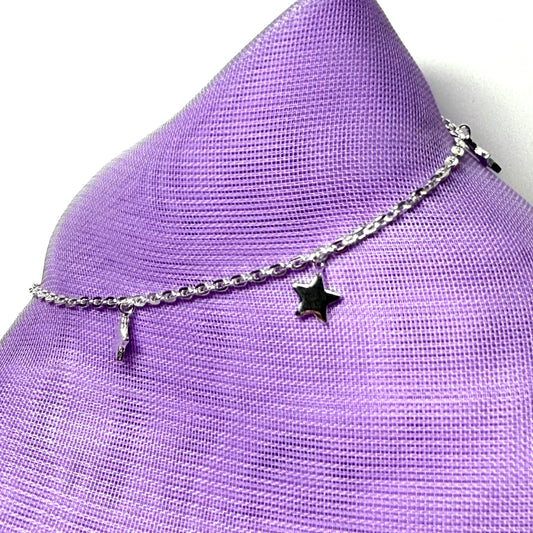 Star shaped charm bracelet ladies solid sterling silver
