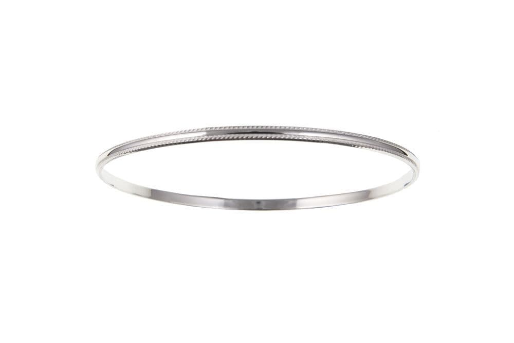 Sterling Silver Beaded Slave Bangle