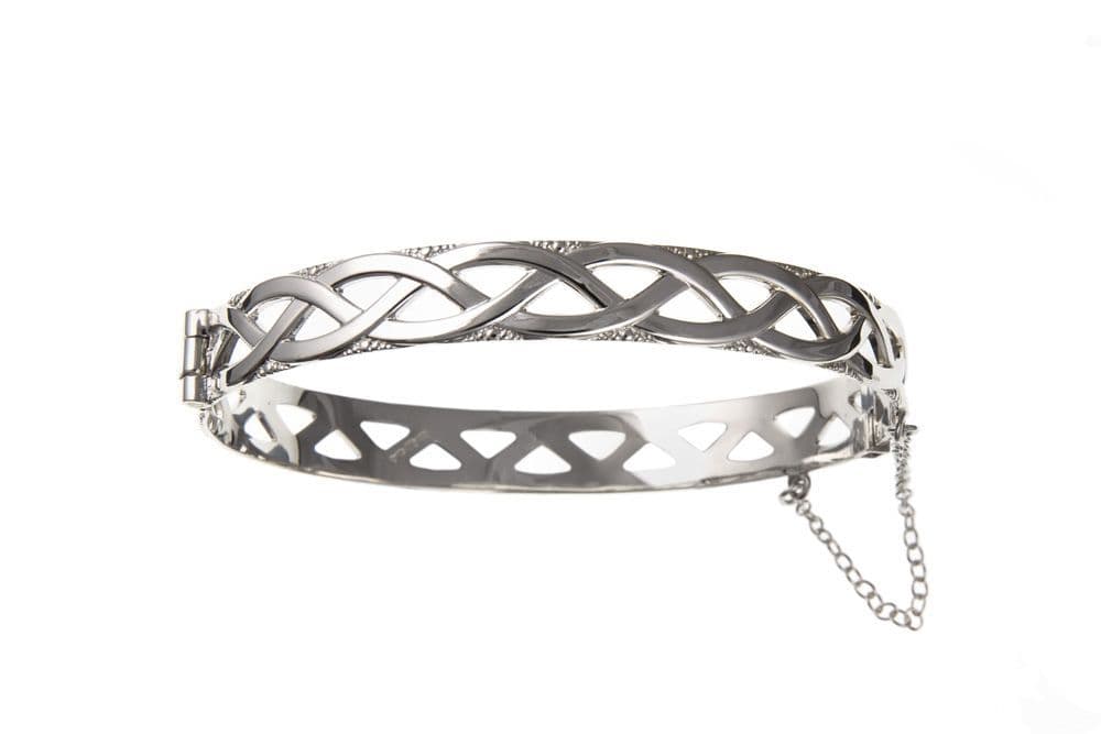 Sterling Silver Celtic Bangle Oval Shaped