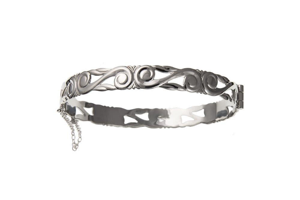 Sterling Silver Celtic Hinged Bangle