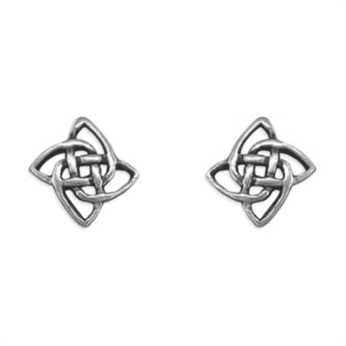 Sterling Silver Celtic Square Stud Earrings