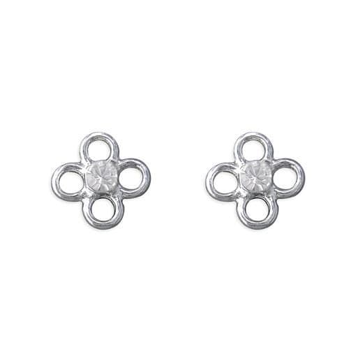 Sterling Silver Cubic Zirconia Stud Earrings