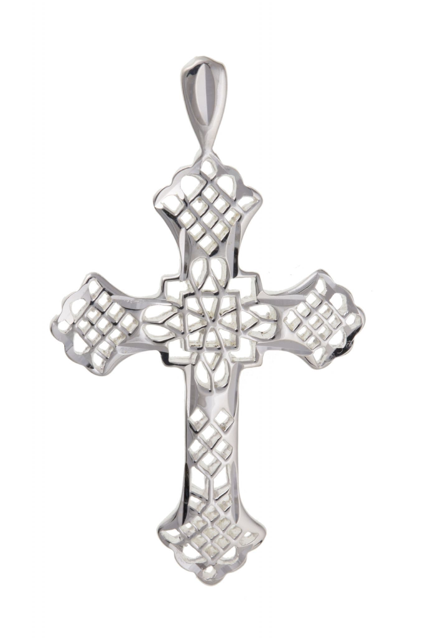 Sterling Silver Fancy Cut Out Cross Including Chain