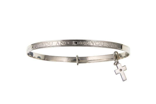 Sterling Silver May God Protect You And Keep You Safe Bangle
