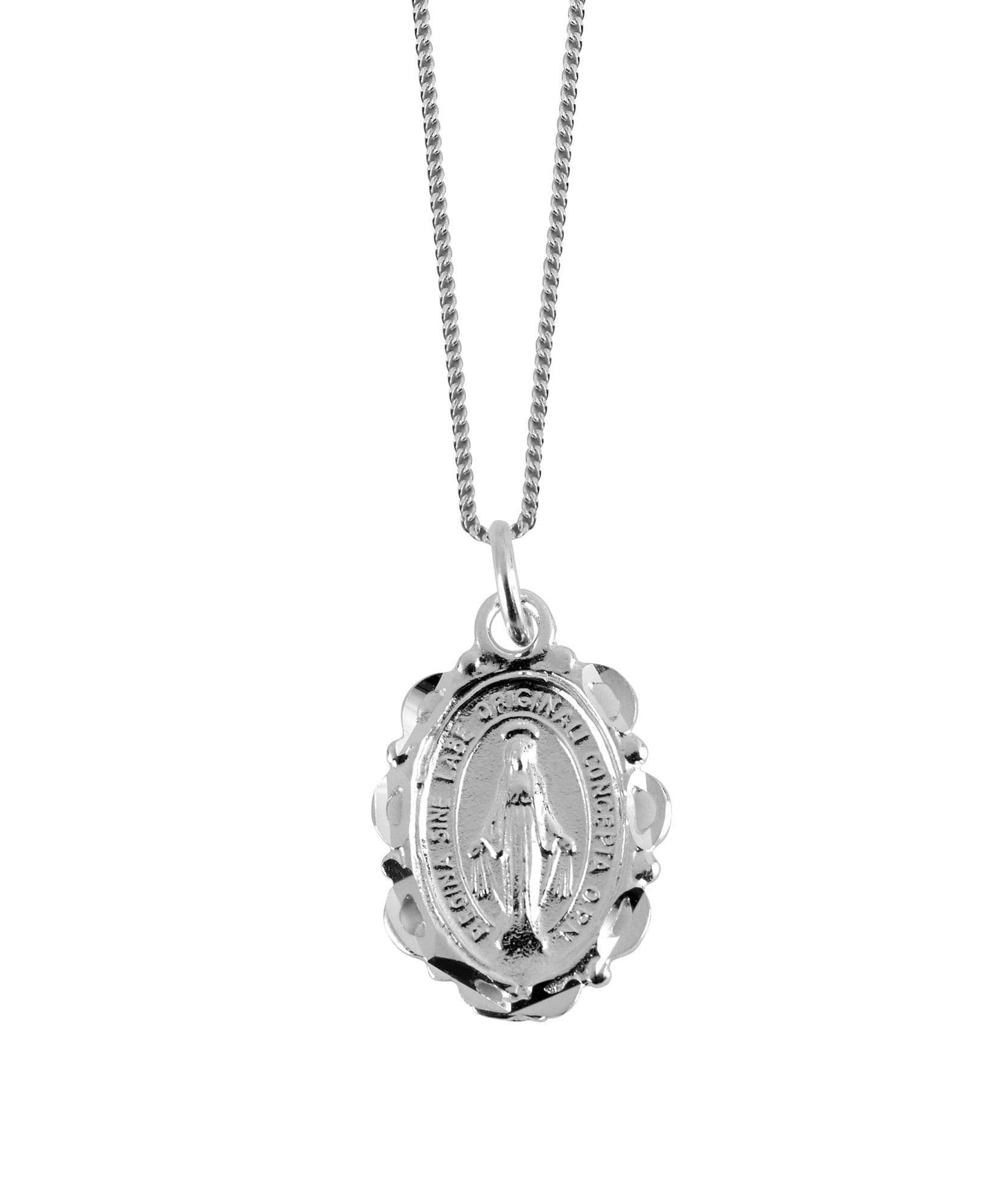 Sterling Silver Oval Mary Magdalene Necklace Including Chain