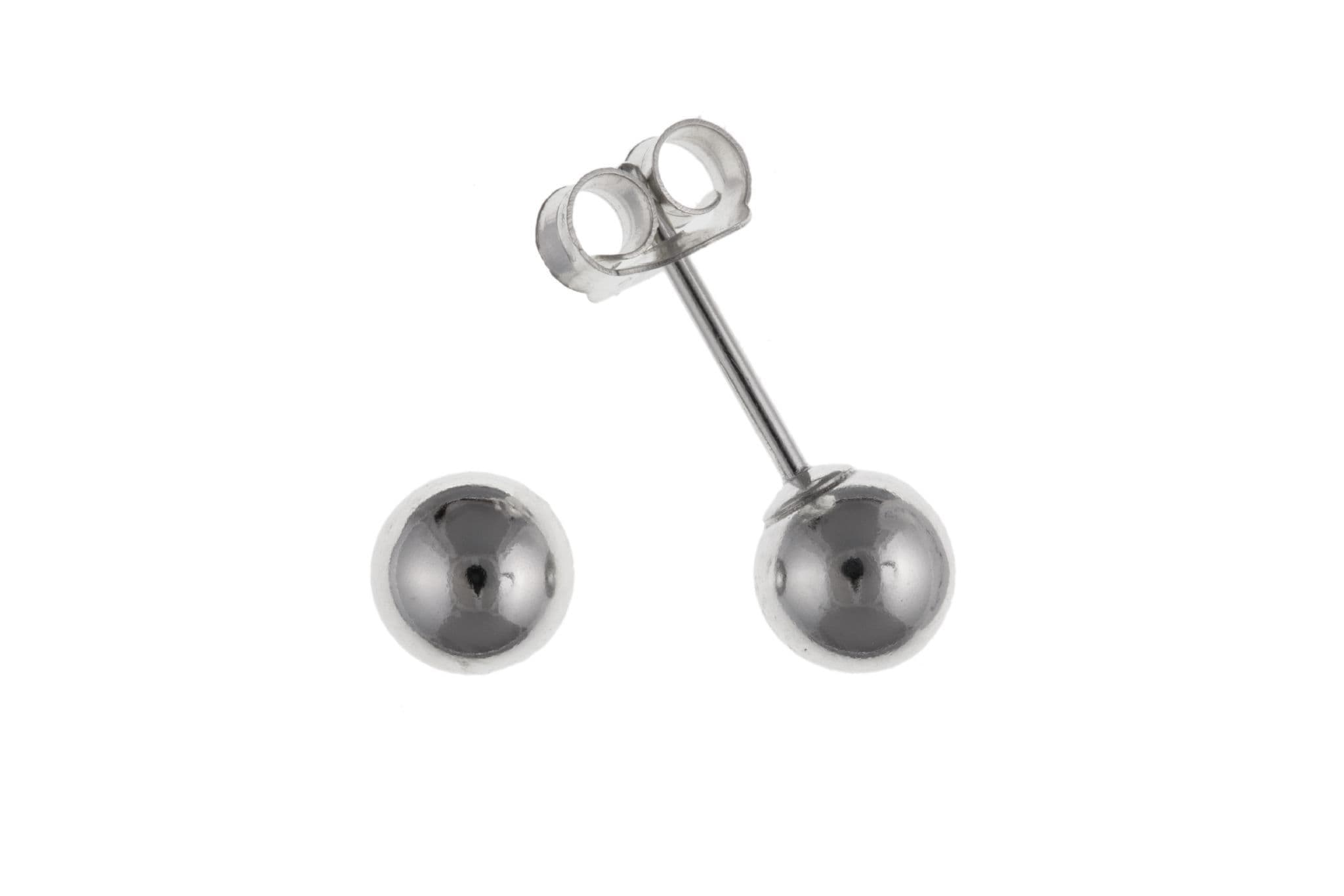 Silver round sale ball earrings