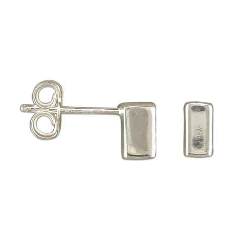 Sterling Silver Small Rectangle Stud Earrings