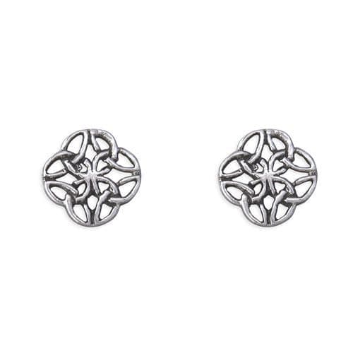 Sterling Silver Square Shaped Celtic Stud Earrings