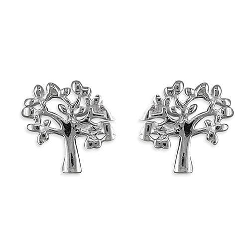 Sterling Silver Tree Of Life Stud Earrings