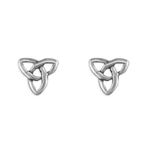 Sterling Silver Triangle Shaped Celtic Stud Earrings 6 mm