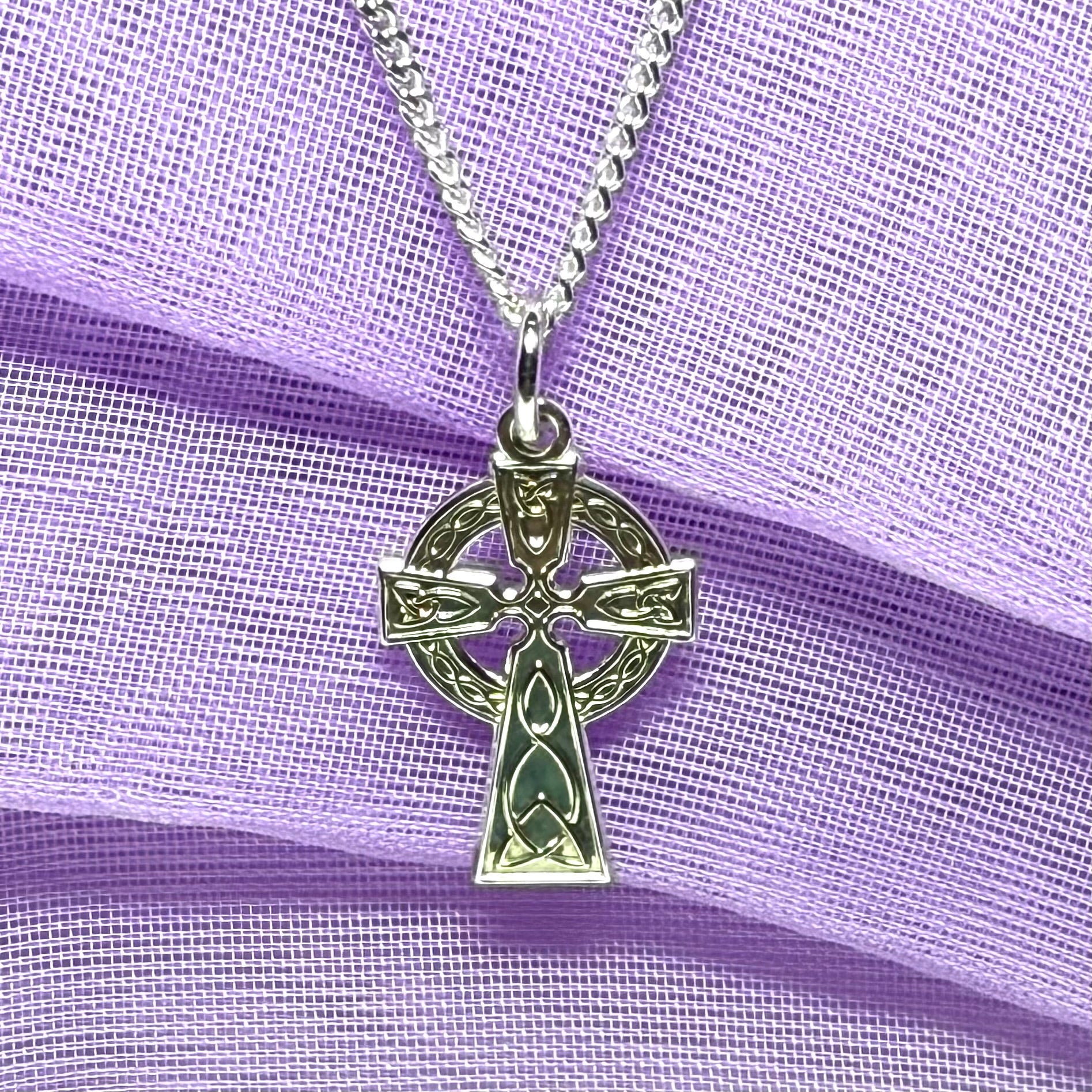 Sterling Silver Celtic Cross Including Chain