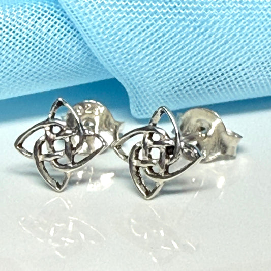 Sterling Silver Celtic Square Stud Earrings