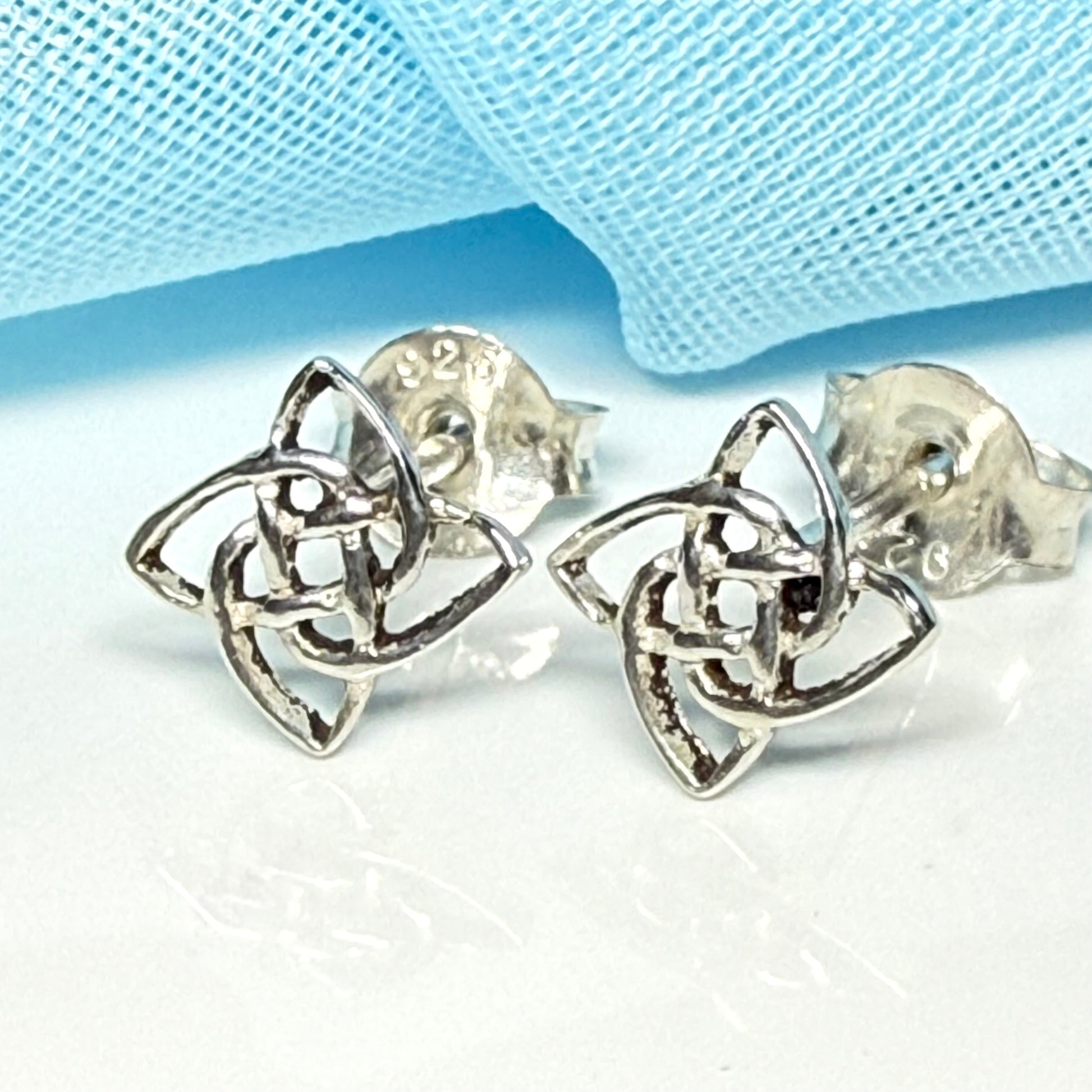 Sterling Silver Celtic Square Stud Earrings